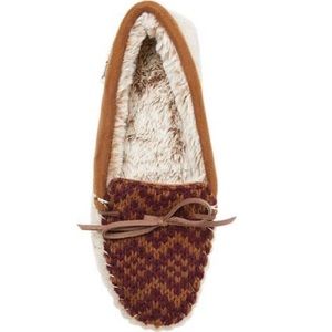 Dearfoam Felted Wool & Fair Isle Knit Moccasin